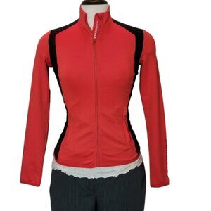 :  J.Lindeburg Womens Fitted Golf Zip Up Jacket Red/Black Pockets Size XS